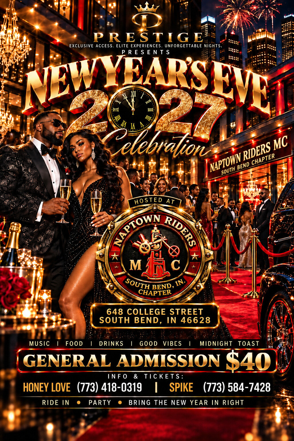 Prestige New Year's Eve 2027 Celebration flyer